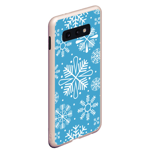 Чехол для Samsung S10E с принтом Snow in blue, вид сбоку #3