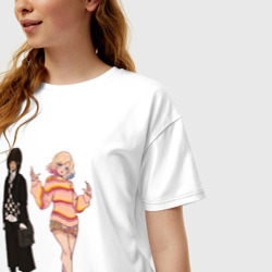 Женская футболка хлопок Oversize Уэнсдэй и Энит - фото 2