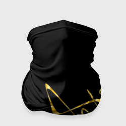 Бандана-труба 3D Золотая каллиграфия на черном фоне