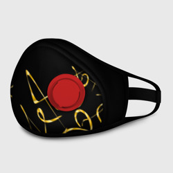 Маска из неопрена Золотая каллиграфия на черном фоне