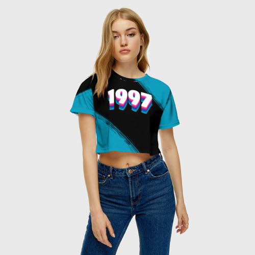 Женская футболка Crop-top 3D Made in 1997: vintage art, цвет 3D печать - фото 3