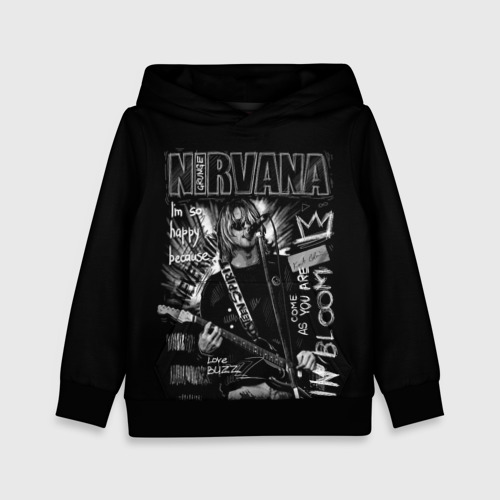 Детская толстовка 3D Nirvana Song life, цвет черный