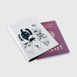 Обложка для паспорта матовая кожа Любопытные кошки - фото 2