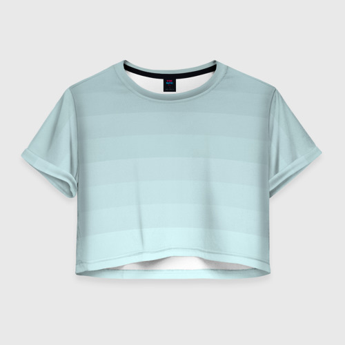 Женская футболка Crop-top 3D Голубые горизонтальные полосы  градиент, цвет 3D печать