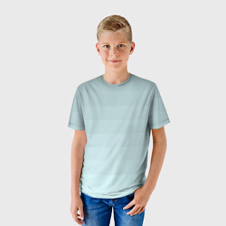 Детская футболка 3D Голубые горизонтальные полосы  градиент - фото 2