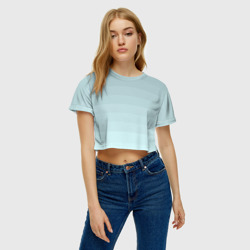 Женская футболка Crop-top 3D Голубые горизонтальные полосы  градиент - фото 2