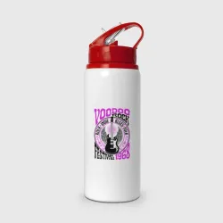 Бутылка для воды с трубочкой Гитара с крыльями voodoo rock