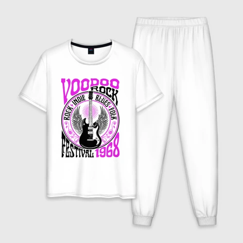 Мужская пижама хлопок Гитара с крыльями voodoo rock