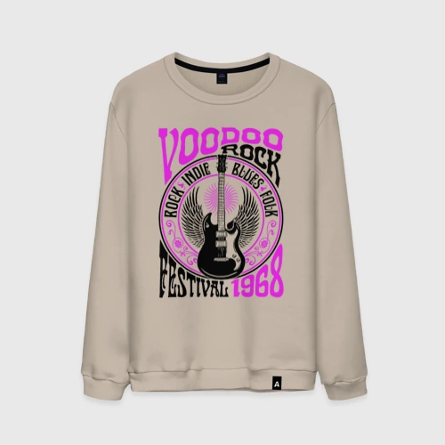 Мужской свитшот хлопок Гитара с крыльями voodoo rock