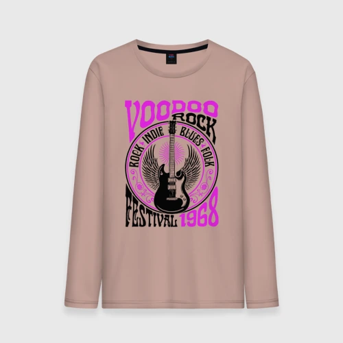 Мужской лонгслив хлопок Гитара с крыльями voodoo rock