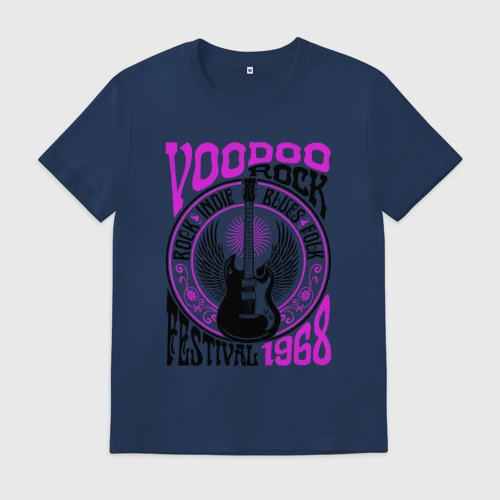 Мужская футболка хлопок Гитара с крыльями voodoo rock