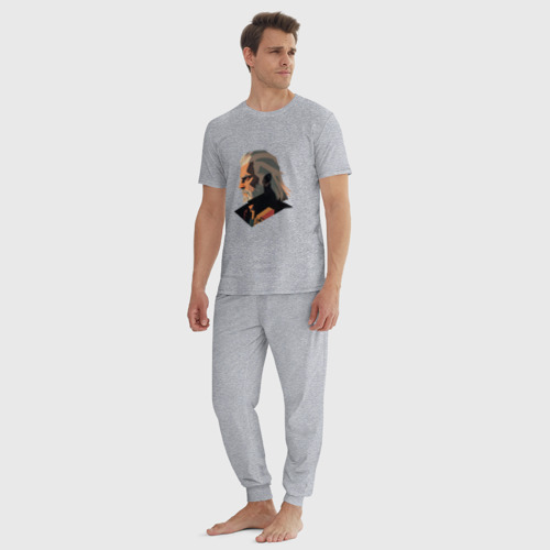 Мужская пижама хлопок с принтом Фреска The Witcher, вид сбоку #3