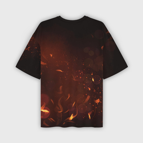 Мужская футболка oversize 3D Пожарный с топором, цвет 3D печать - фото 2