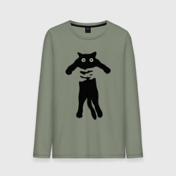 Мужской лонгслив хлопок Кот на ручках
