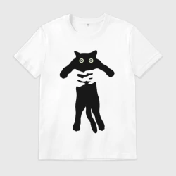 Мужская футболка хлопок Кот на ручках