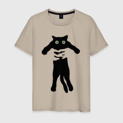 Мужская футболка хлопок Кот на ручках