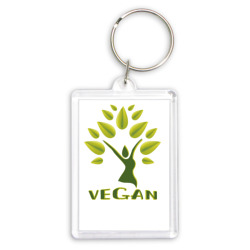 Брелок прямоугольный 35*50 Vegan tree