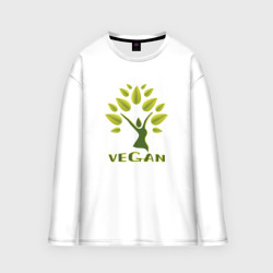 Мужской лонгслив oversize хлопок Vegan tree