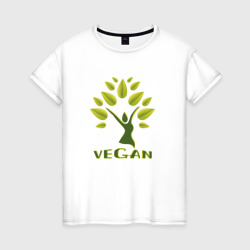 Женская футболка хлопок Vegan tree