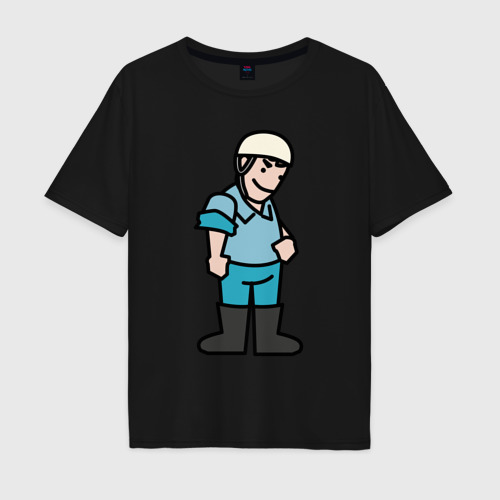 Мужская футболка хлопок Oversize с принтом Рабочий, вид спереди #2