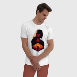 Мужская пижама с белой футболкой хлопок Геральт из Ривии - фото 2