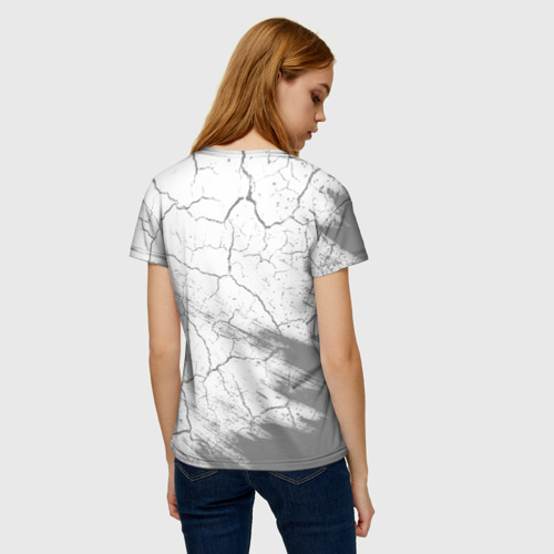 Женская футболка 3D с принтом Лучший биатлонист - 100% профи на светлом фоне, вид сзади #2