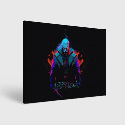 Холст прямоугольный Witcher in neon style