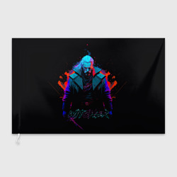 Флаг 3D Witcher in neon style