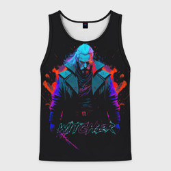 Мужская майка 3D Witcher in neon style