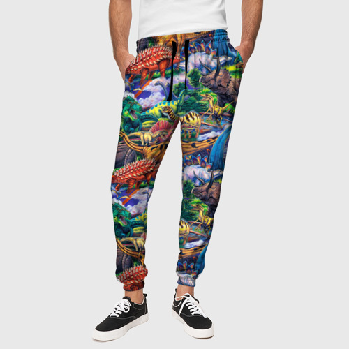 Мужские брюки 3D Dinosaur pasture, цвет 3D печать - фото 4