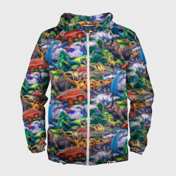 Мужская ветровка 3D Dinosaur pasture