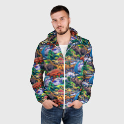 Мужская ветровка 3D Dinosaur pasture - фото 2