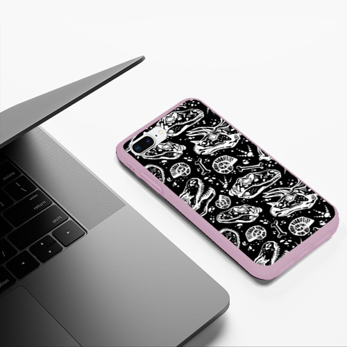 Чехол для iPhone 7Plus/8 Plus матовый Dinosaur cemetery, цвет розовый - фото 5