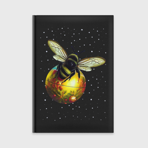 Ежедневник с принтом Пчелка на шаре, вид спереди №1