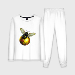 Женская пижама с лонгсливом хлопок Пчелка на шаре
