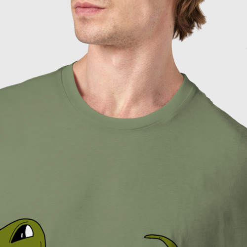 Мужская футболка хлопок с принтом Динозаврик Глебозавр, велоцираптор Глеб, фото #4