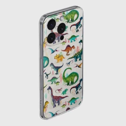 Чехол для iPhone 16 Pro Max силиконовый с защитой камеры Painted dinosaurs - фото 2