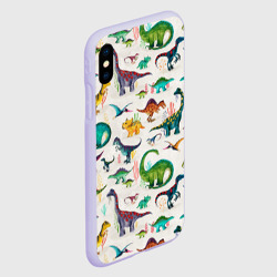 Чехол для iPhone XS Max матовый Painted dinosaurs - фото 2