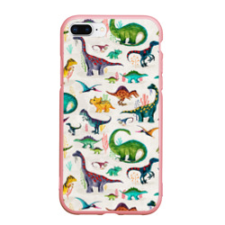 Чехол для iPhone 7Plus/8 Plus матовый Painted dinosaurs