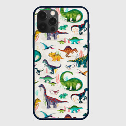 Чехол для iPhone 12 Pro Painted dinosaurs