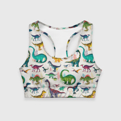 Женский спортивный топ 3D Painted dinosaurs