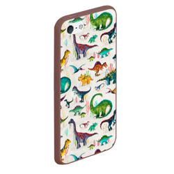 Чехол для iPhone 5/5S матовый Painted dinosaurs - фото 2