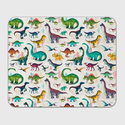 Прямоугольный коврик для мышки Painted dinosaurs