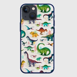 Чехол для iPhone 13 mini Painted dinosaurs