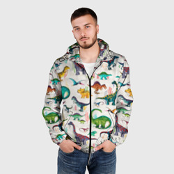 Мужская ветровка 3D Painted dinosaurs - фото 2