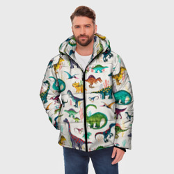 Мужская зимняя куртка 3D Painted dinosaurs - фото 2