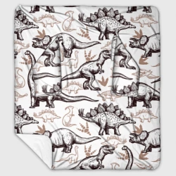 Плед с рукавами Drawn dinosaurs steps: стего, дипло и тиранозавры - паттерн динозавров