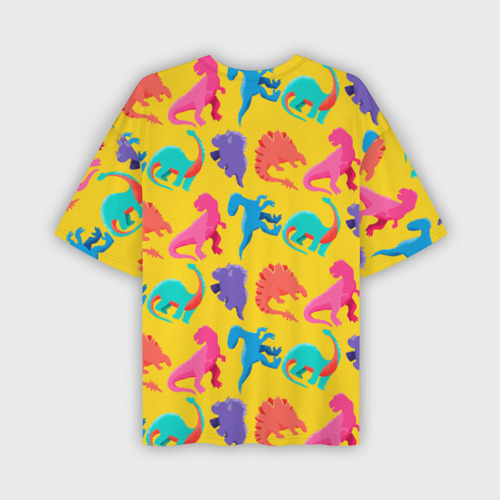 Мужская футболка oversize 3D Coloured dinosaur, цвет 3D печать - фото 2