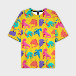 Мужская футболка oversize 3D Coloured dinosaur