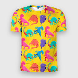 Мужская футболка 3D Slim Coloured dinosaur